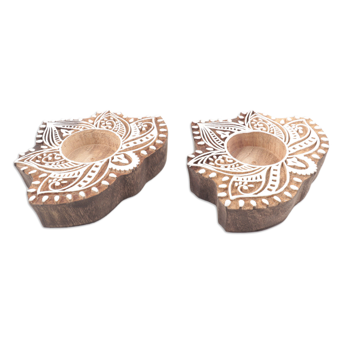 Tealight Candle Holders (Pair) - Kindled Lotus