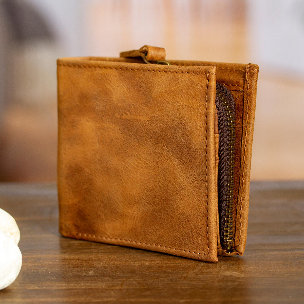 Handmade Wallet with Genuine Leather - Toasted Sienna