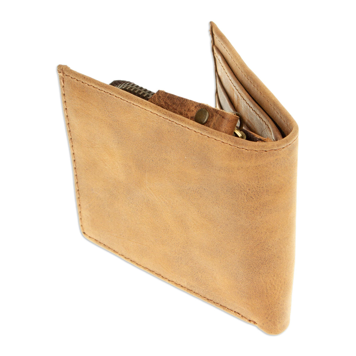 Handmade Wallet with Genuine Leather - Toasted Sienna