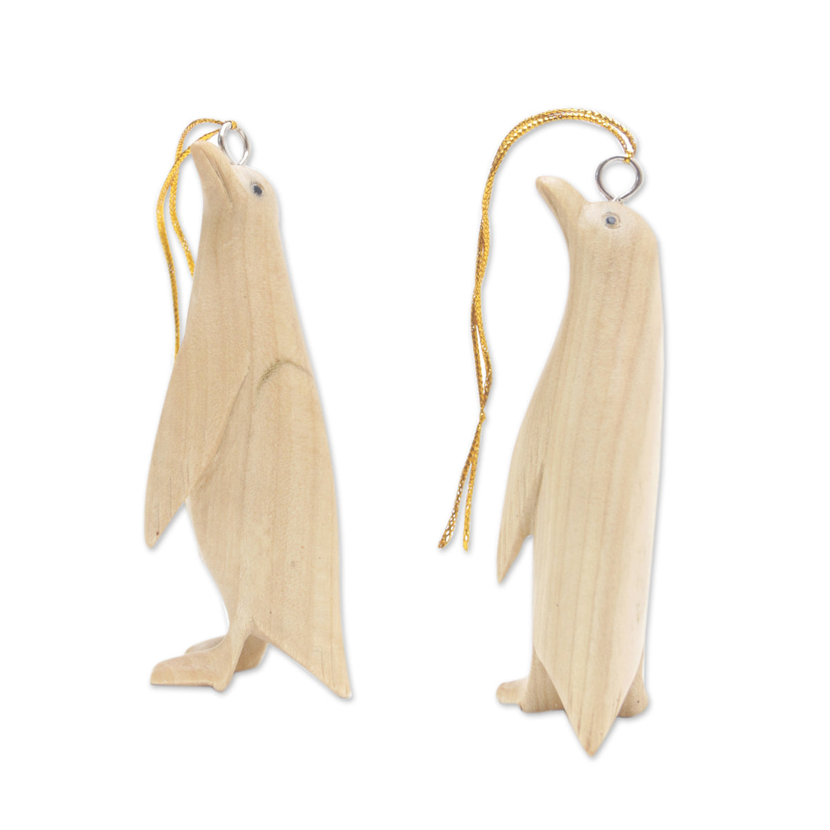 Wood Penguin Christmas Ornaments (Pair) - Adorable Penguins