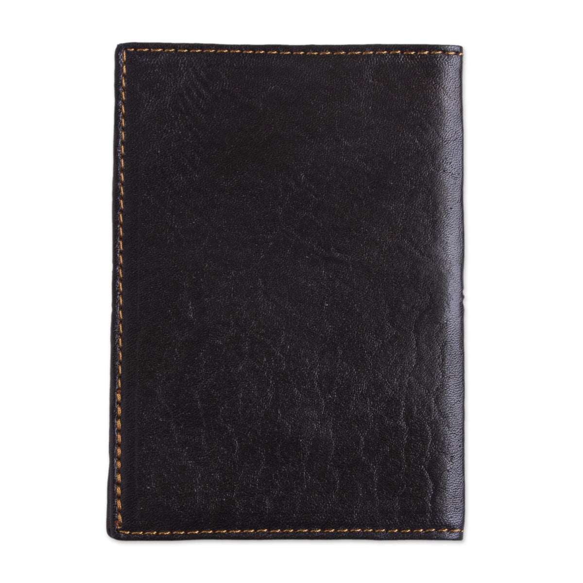 Dark Brown Leather Passport Cover with Incan Cross Design - Inca Traveler