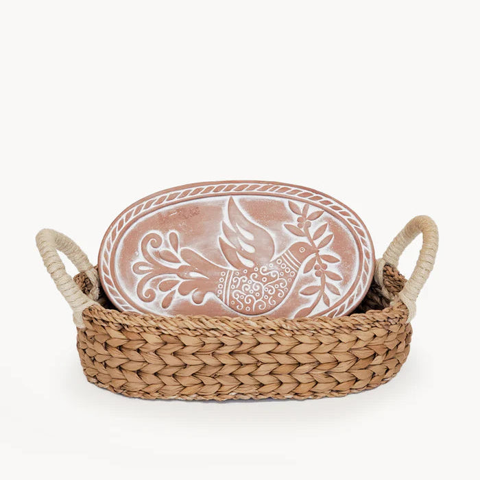 Bread Warmer & Basket Oval Gift Set