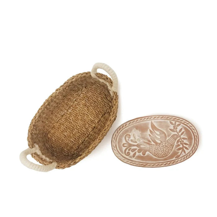 Bread Warmer & Basket Oval Gift Set