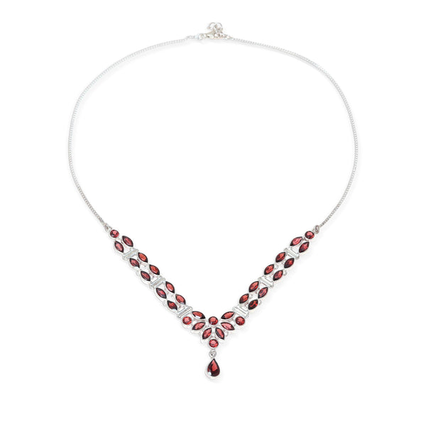 NOVICA Artisan Handmade Garnet Jewelry Set - Sterling Silver Earrings & Necklace With Red Garnet Pendant, Modern Birthstone Gift - View #12