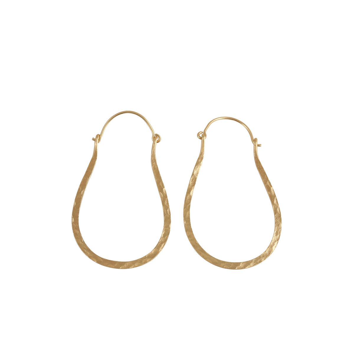 22k Elongated Hoop Earrings - Gold-Plated