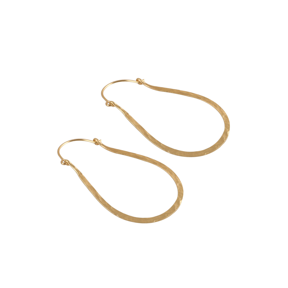22k Elongated Hoop Earrings - Gold-Plated