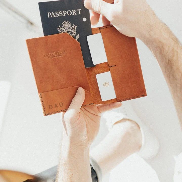 Customized Addis Leather Passport in Brown