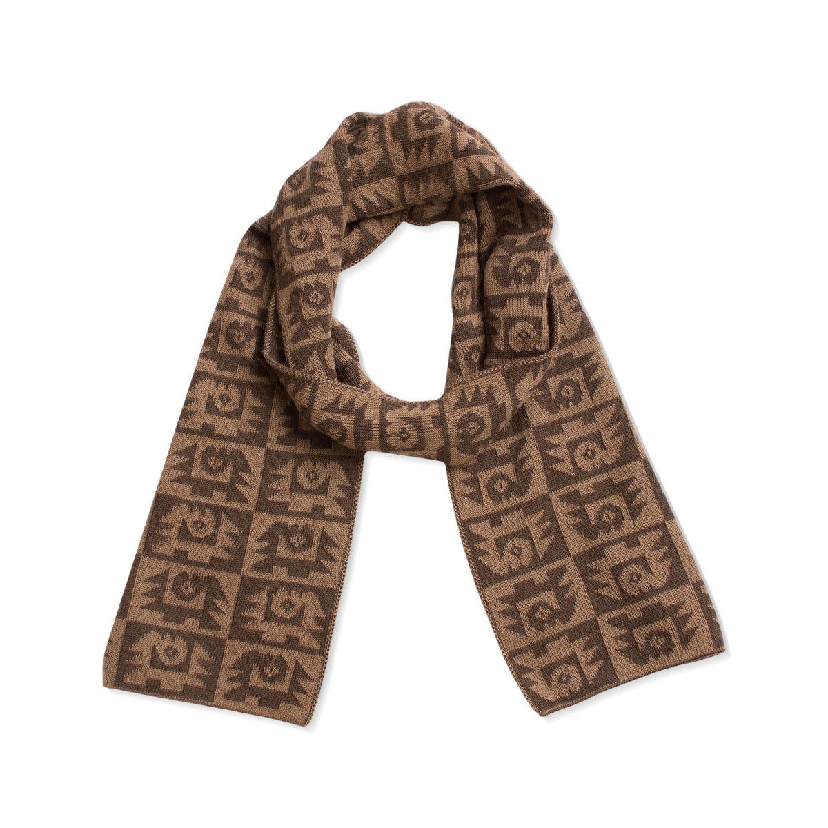 Brown Paracas Shadows - Alpaca Blend Espresso and Tan Scarf from Peru