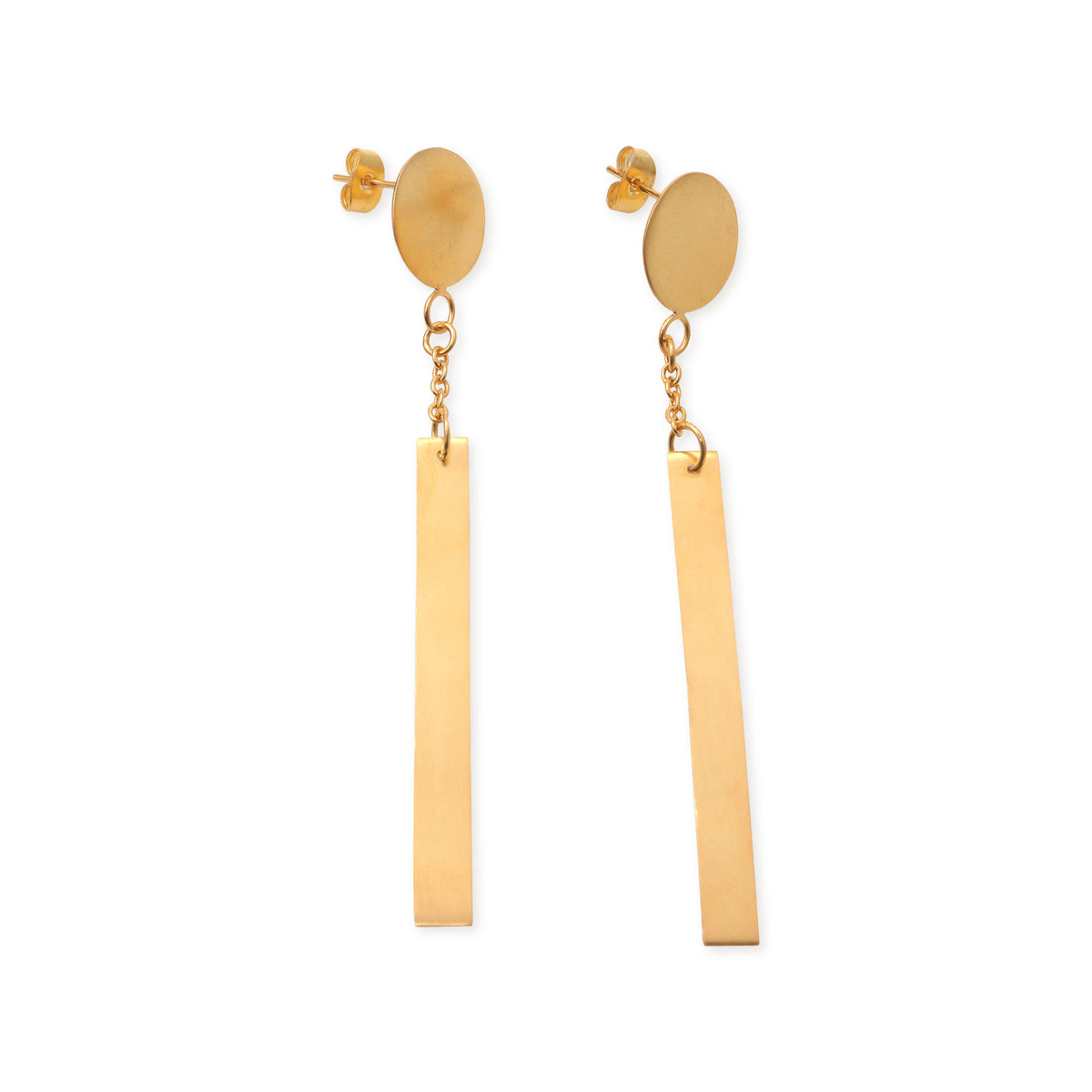 Artisan Crafted Gold-Plated Dangle Earrings