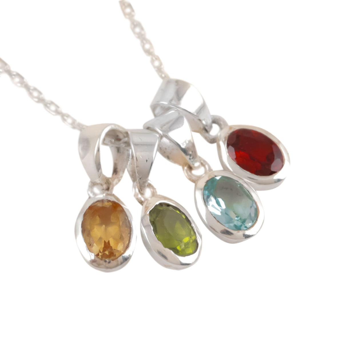 Necklace Set with Assorted Gemstone Pendants