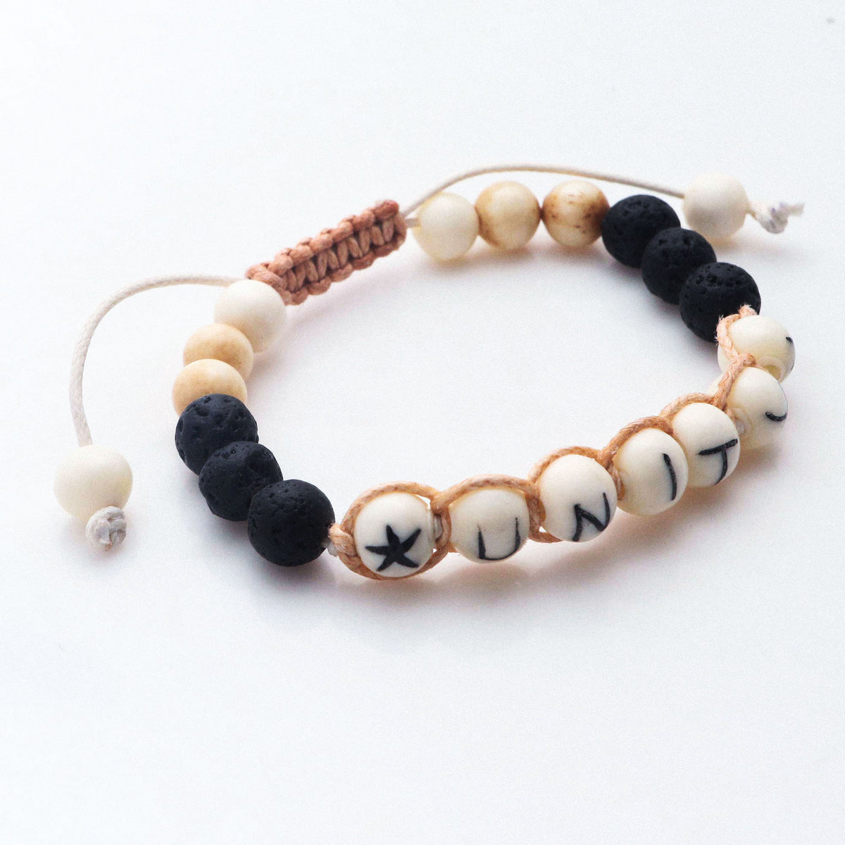 Balinese Black Lava Stone Unity Bracelet