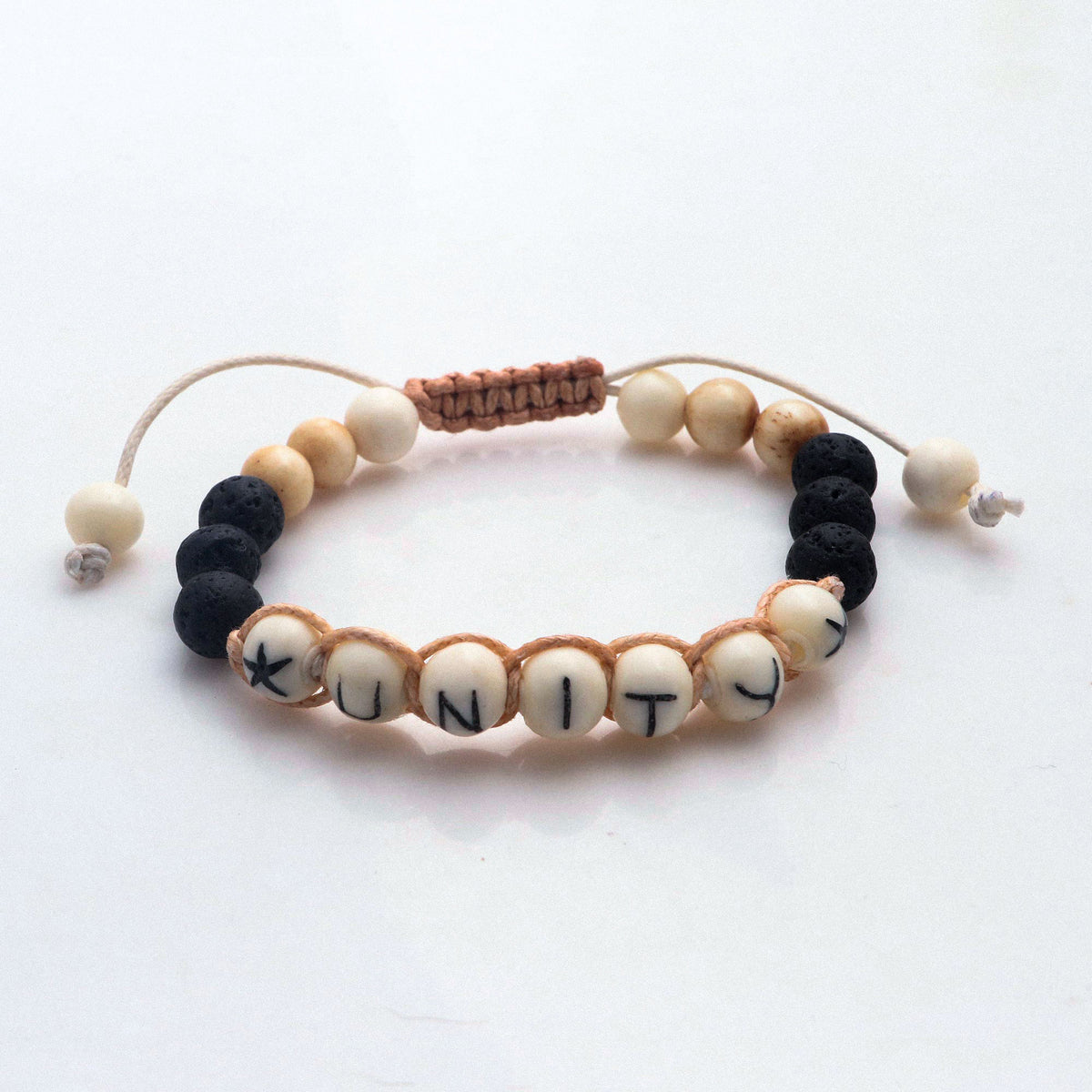 Balinese Black Lava Stone Unity Bracelet