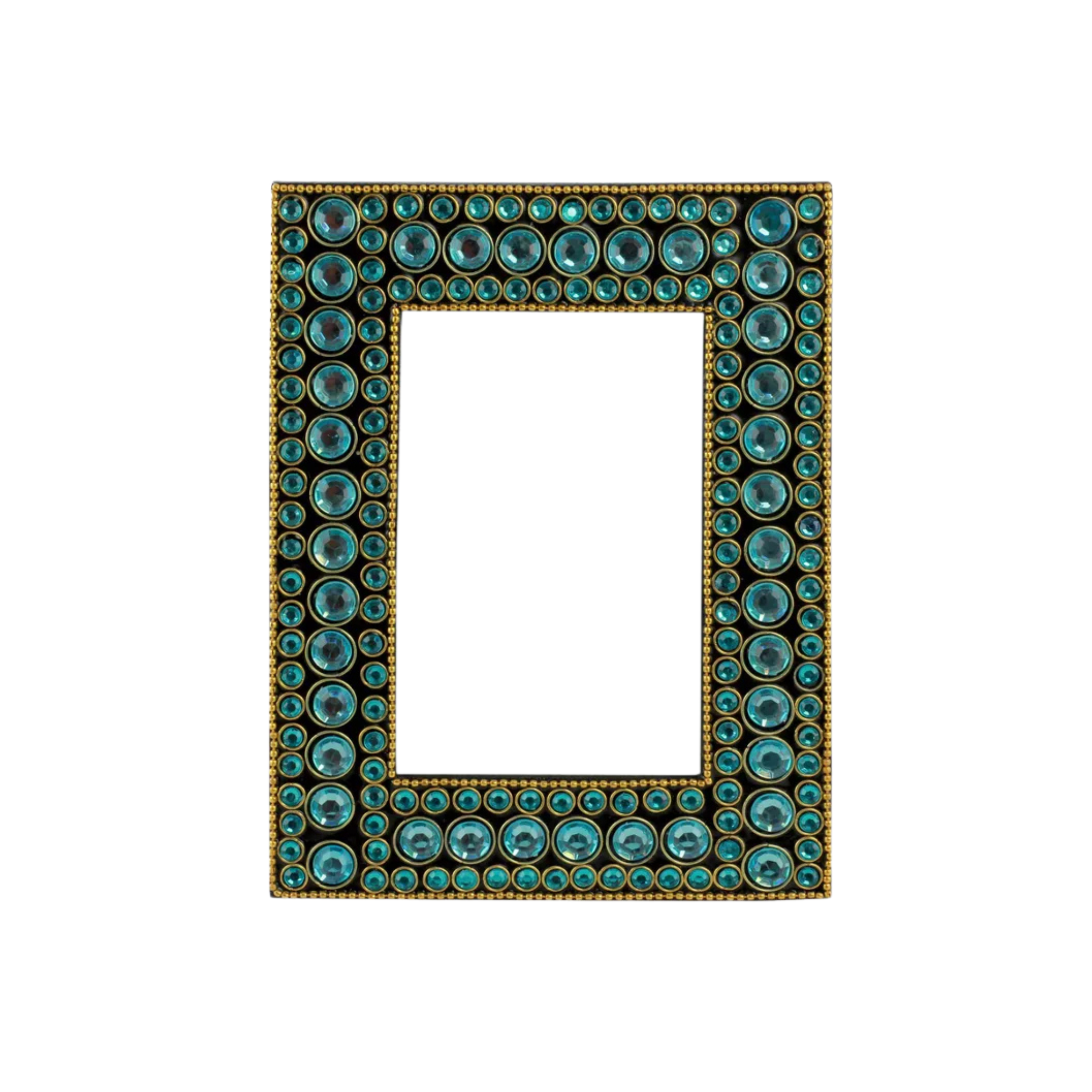 Bejeweled Photo Frame in Aqua Glitz