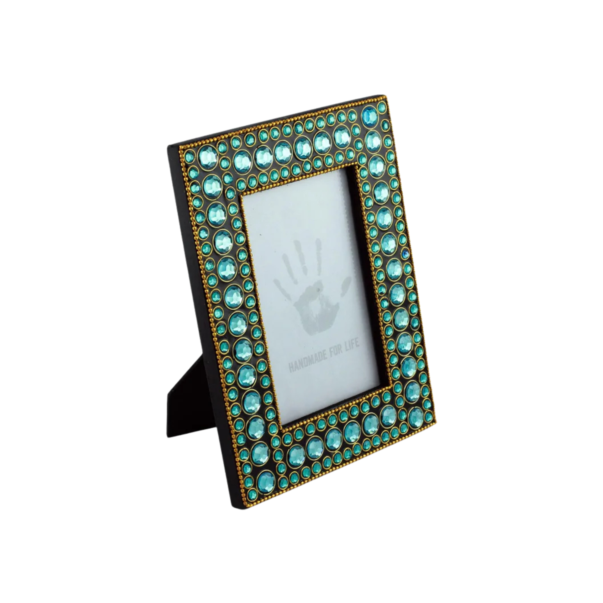 Bejeweled Photo Frame in Aqua Glitz