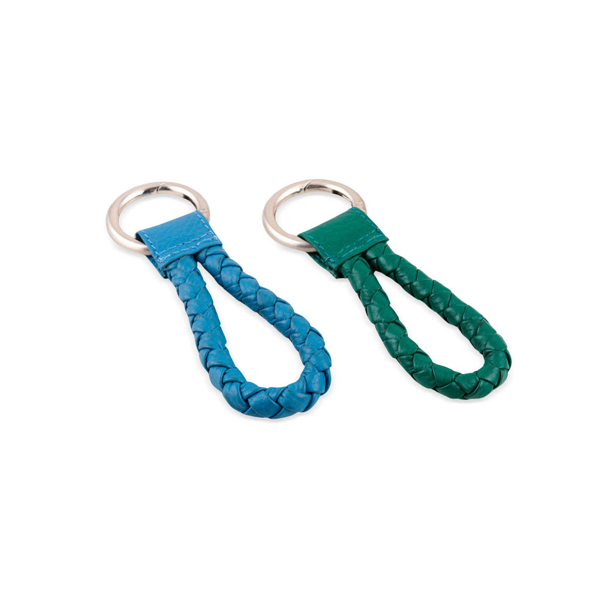Braided Leather Key Fobs (Pair) - Trendy Duo