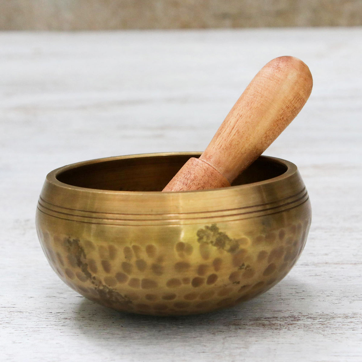Brass Singing Bowl with Striker - Singing Healer