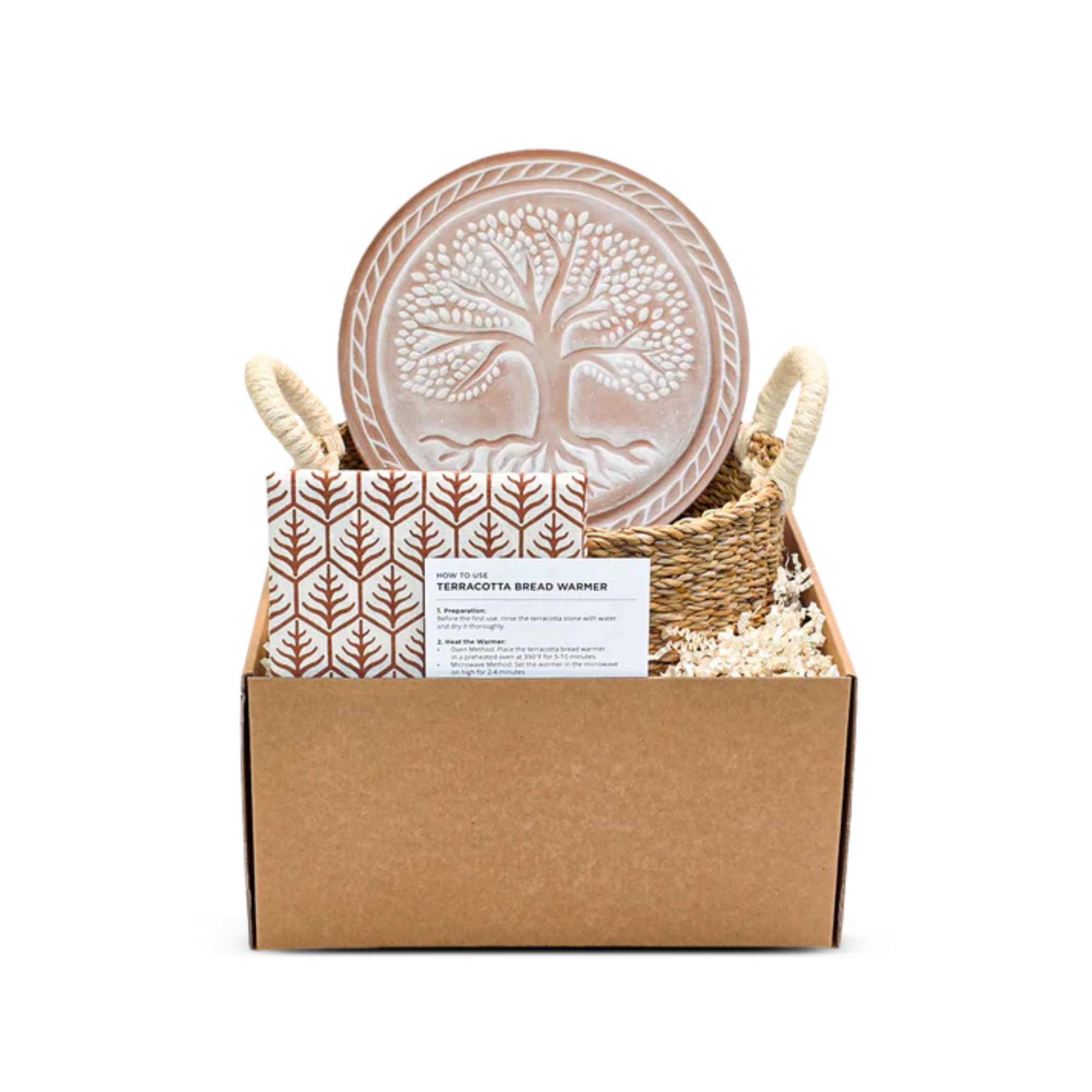 Bread Warmer & Basket with Tea Towel Round Gift Set
