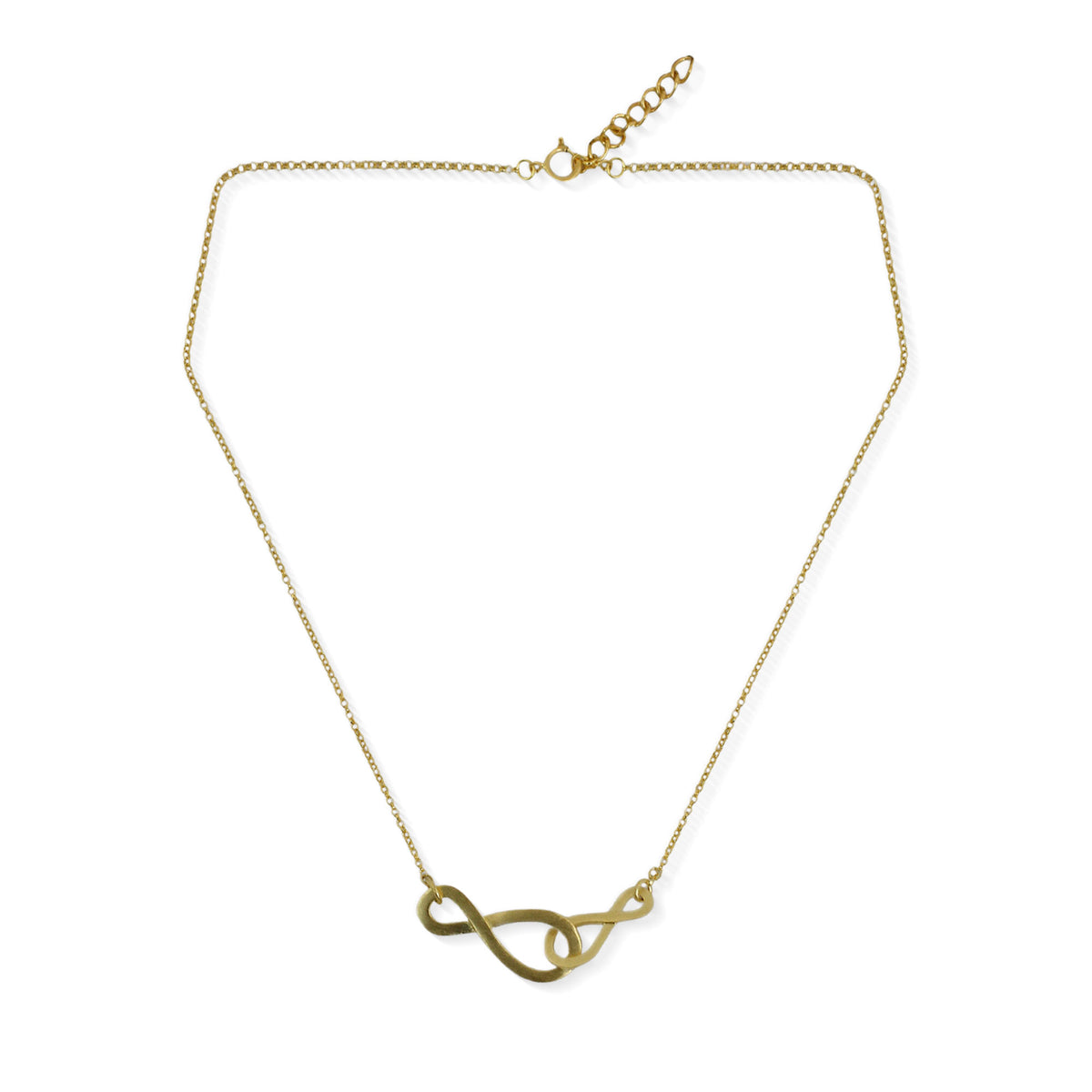 Into Infinity - Brushed Gold Vermeil Necklace with Infinity Symbols