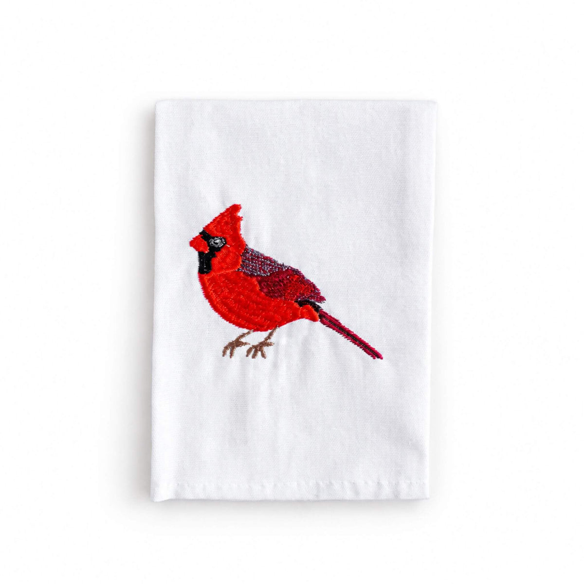 Bird Embroidered Napkin Set, Cardinal