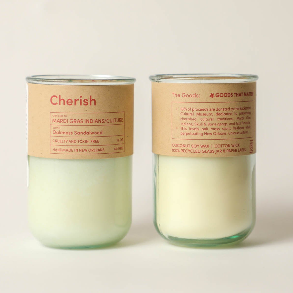 Cherish Candle - light, refreshing Oak Moss Sandalwood Scent