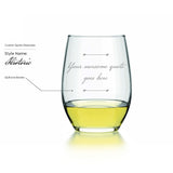 Customizable Stemless Wine Glasses with Optional Borders