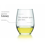 Customizable Stemless Wine Glasses with Optional Borders