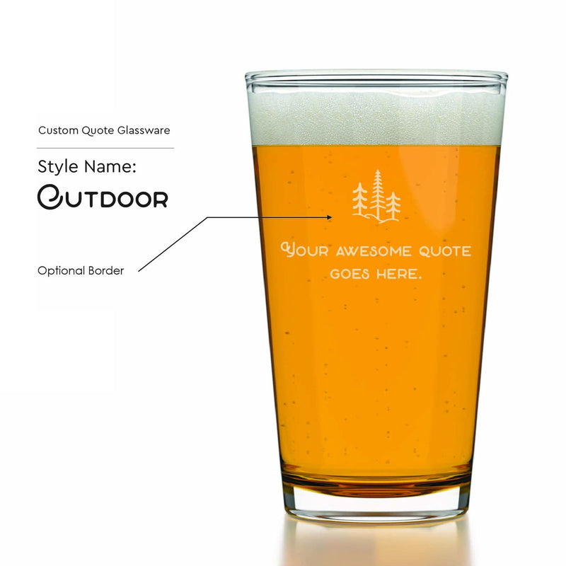 Custom Quote Pint Glasses - Set of 2