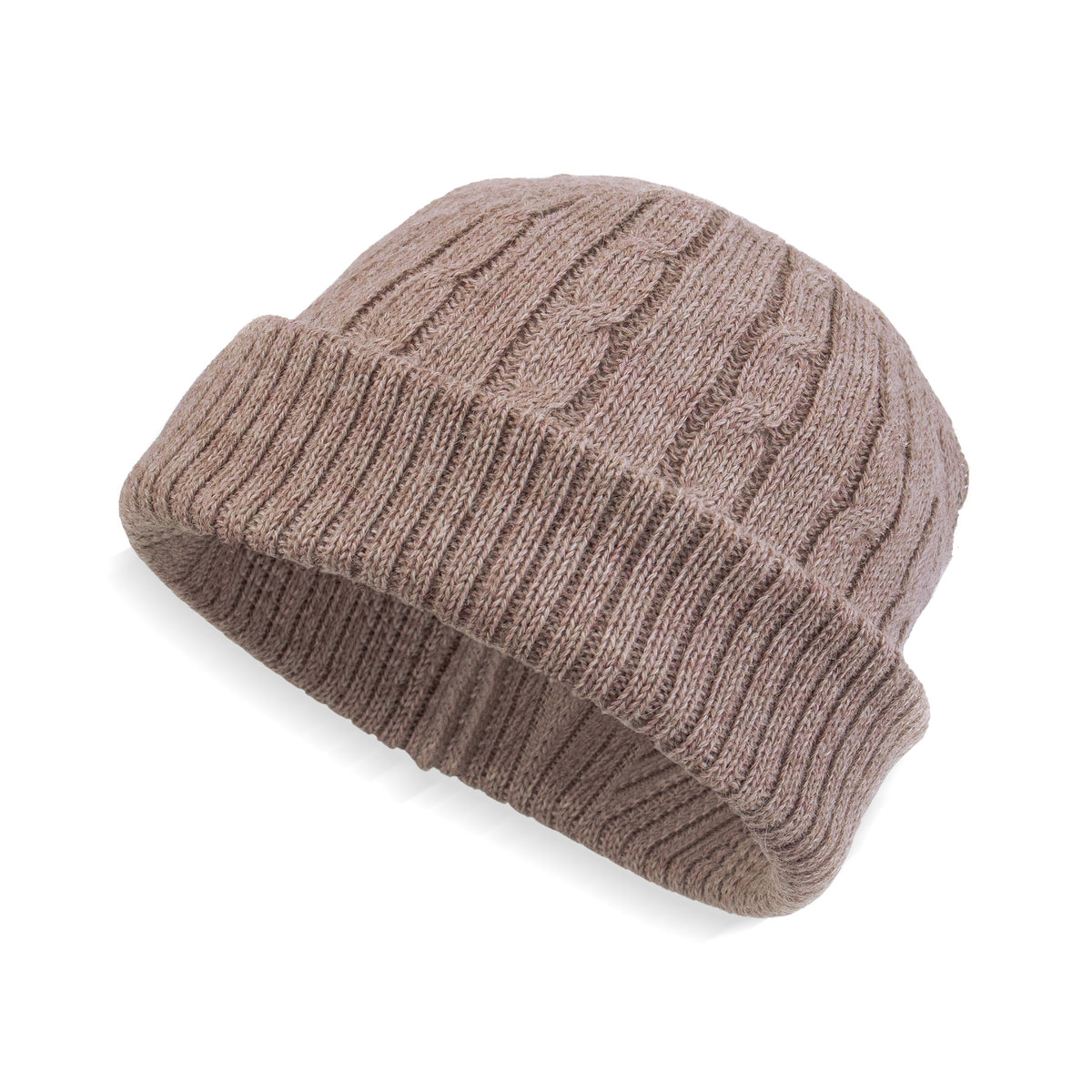 Dusty Rose Pink 100% Alpaca Soft Cable Knit Hat from Peru - Comfy in Pink