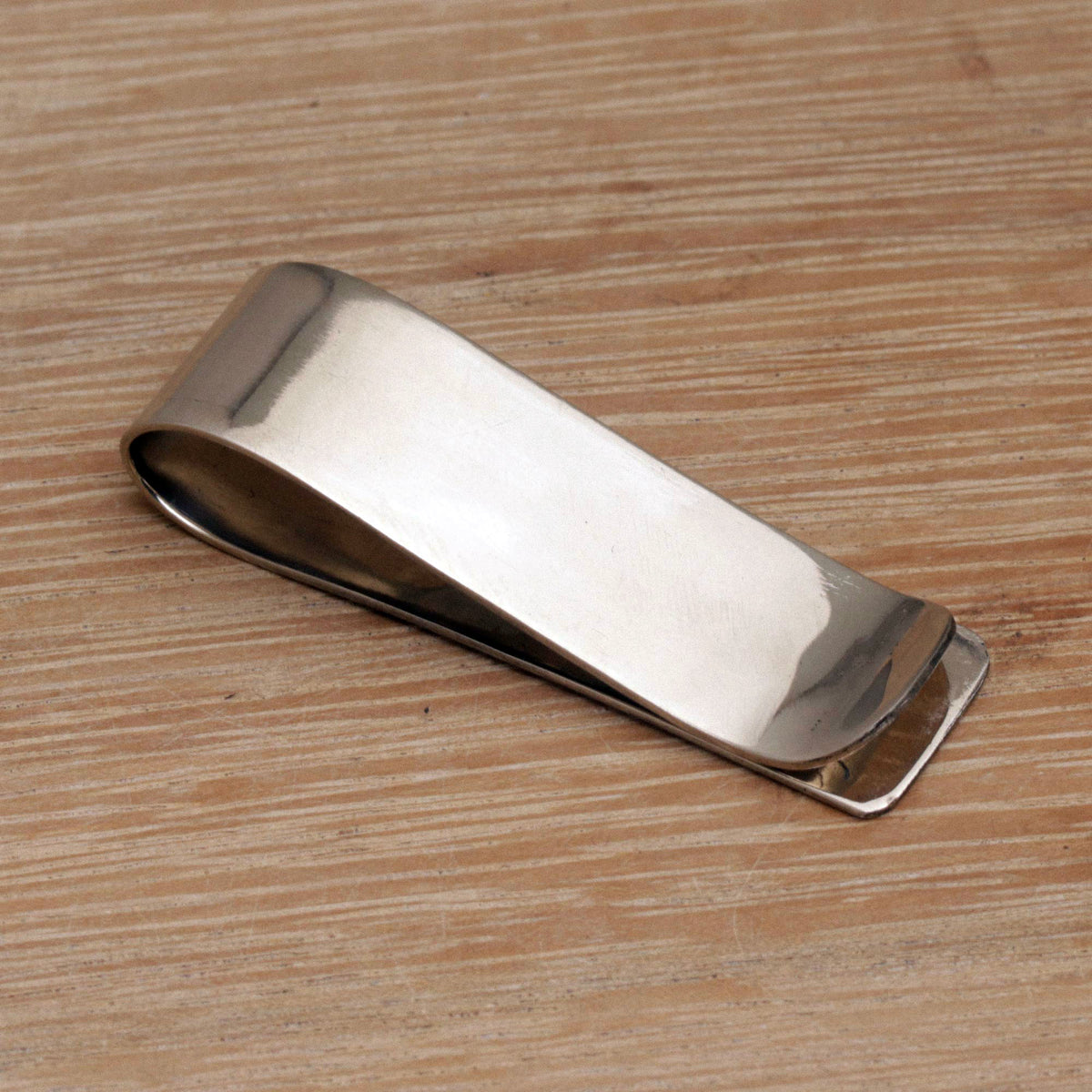 Crafted with 'Luck Will Follow Me' Sigil - Engraved Stainless Steel Money Clip from Indonesia