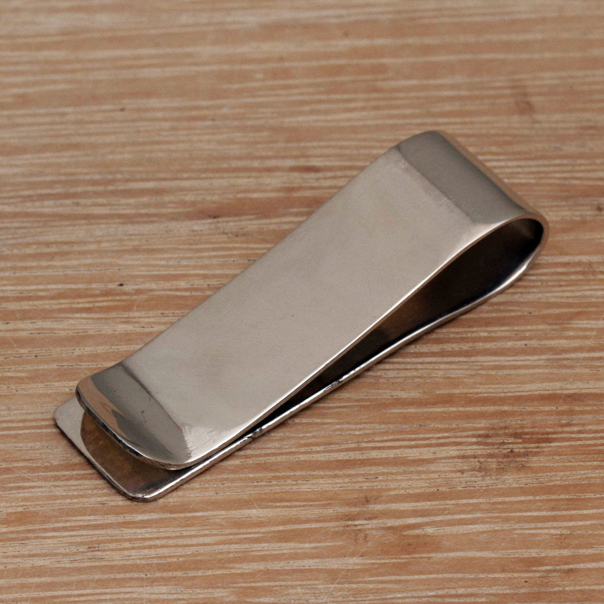 Crafted with 'Luck Will Follow Me' Sigil - Engraved Stainless Steel Money Clip from Indonesia