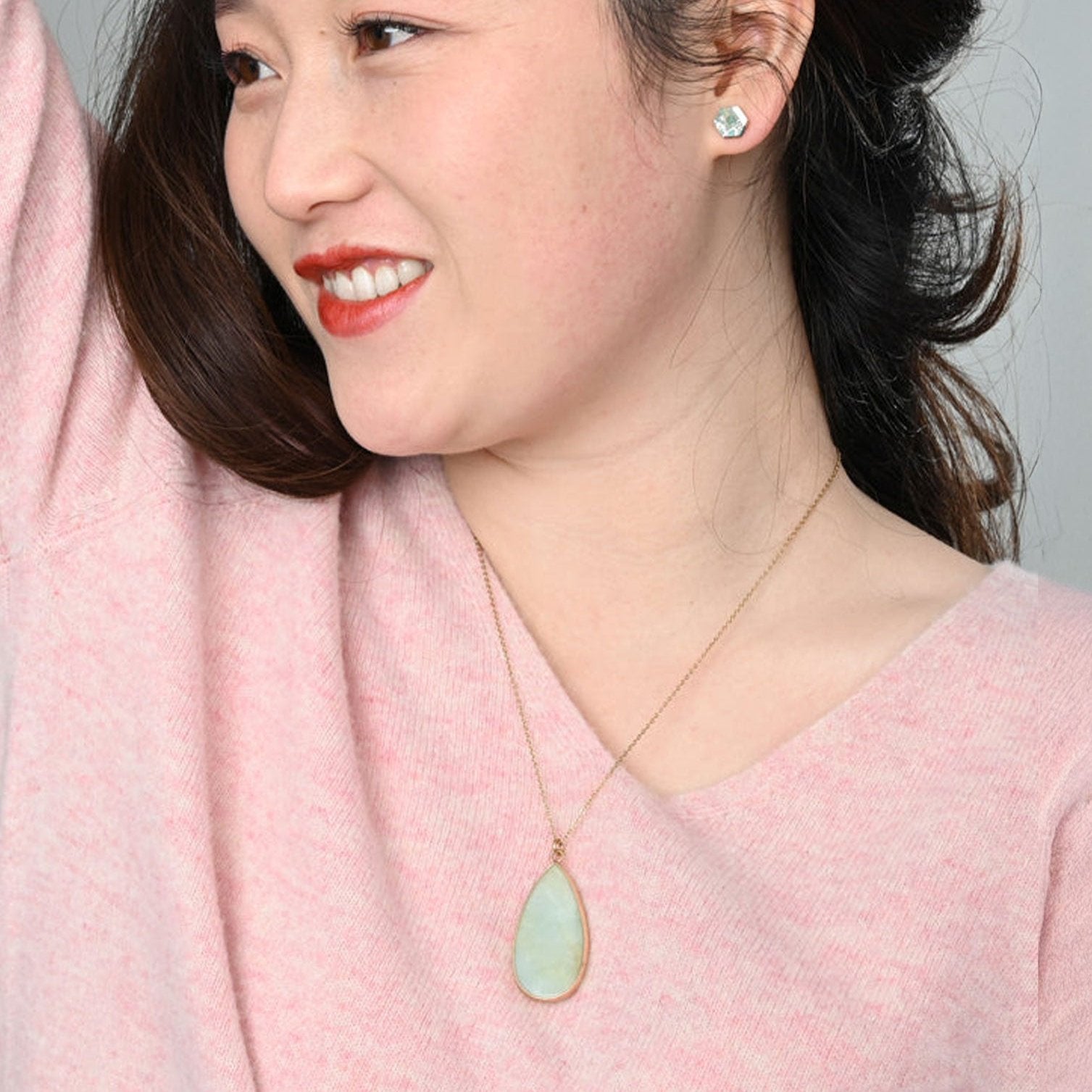 Everlasting Teardrop Necklace in Amazonite