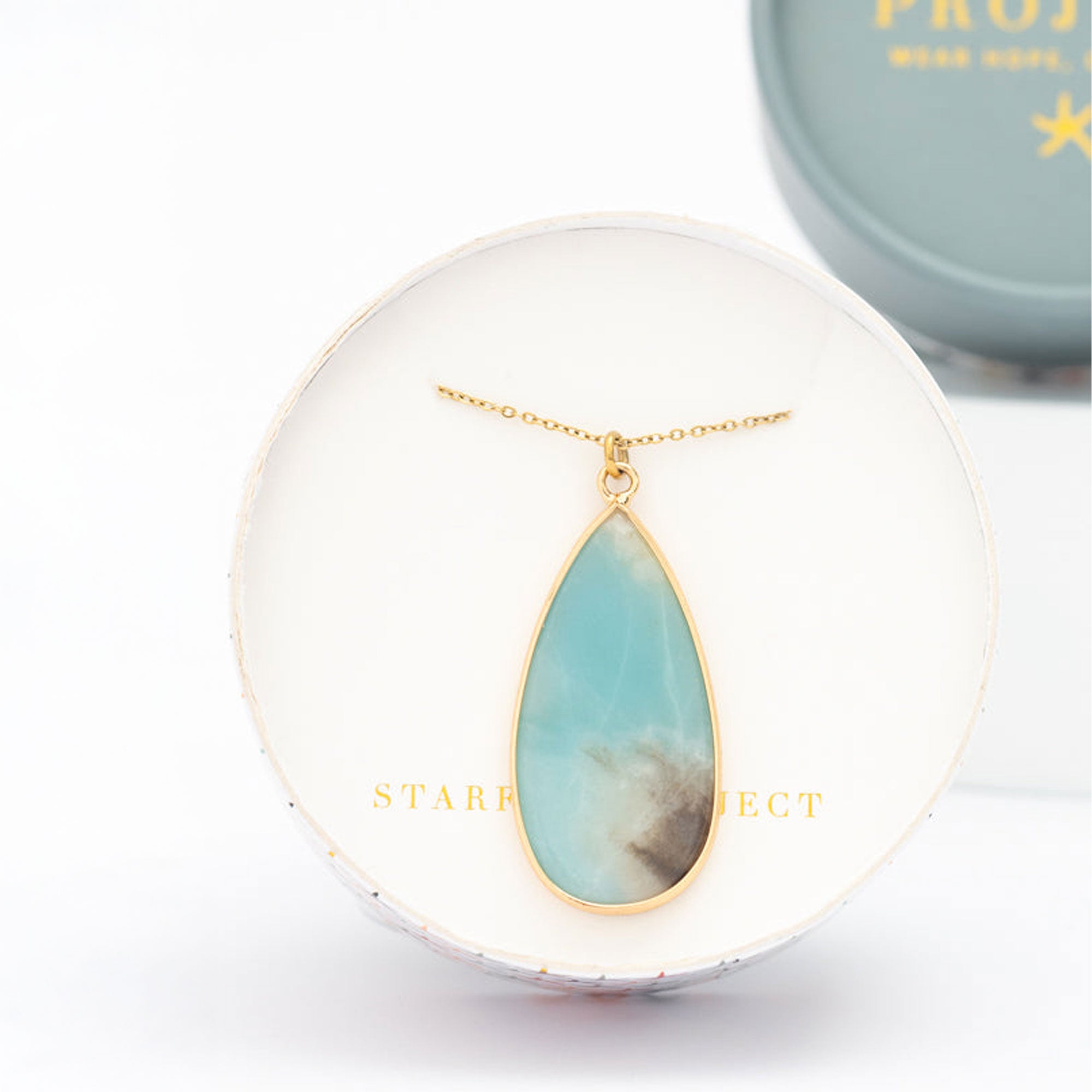 Everlasting Teardrop Necklace in Amazonite