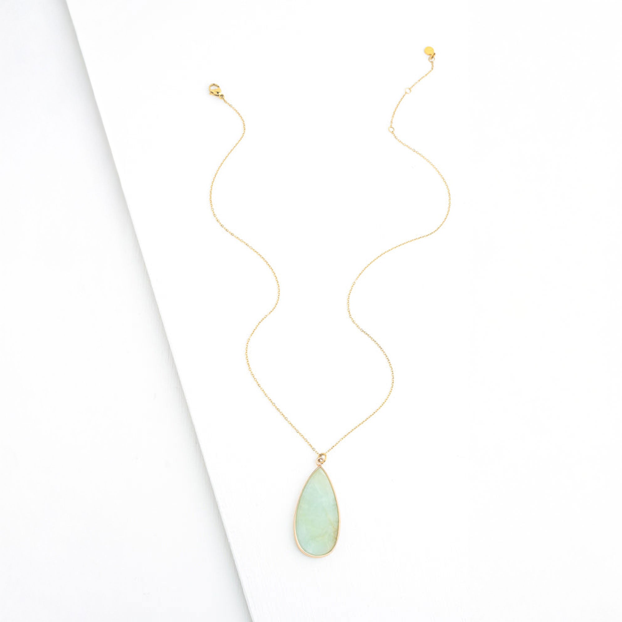 Everlasting Teardrop Necklace in Amazonite