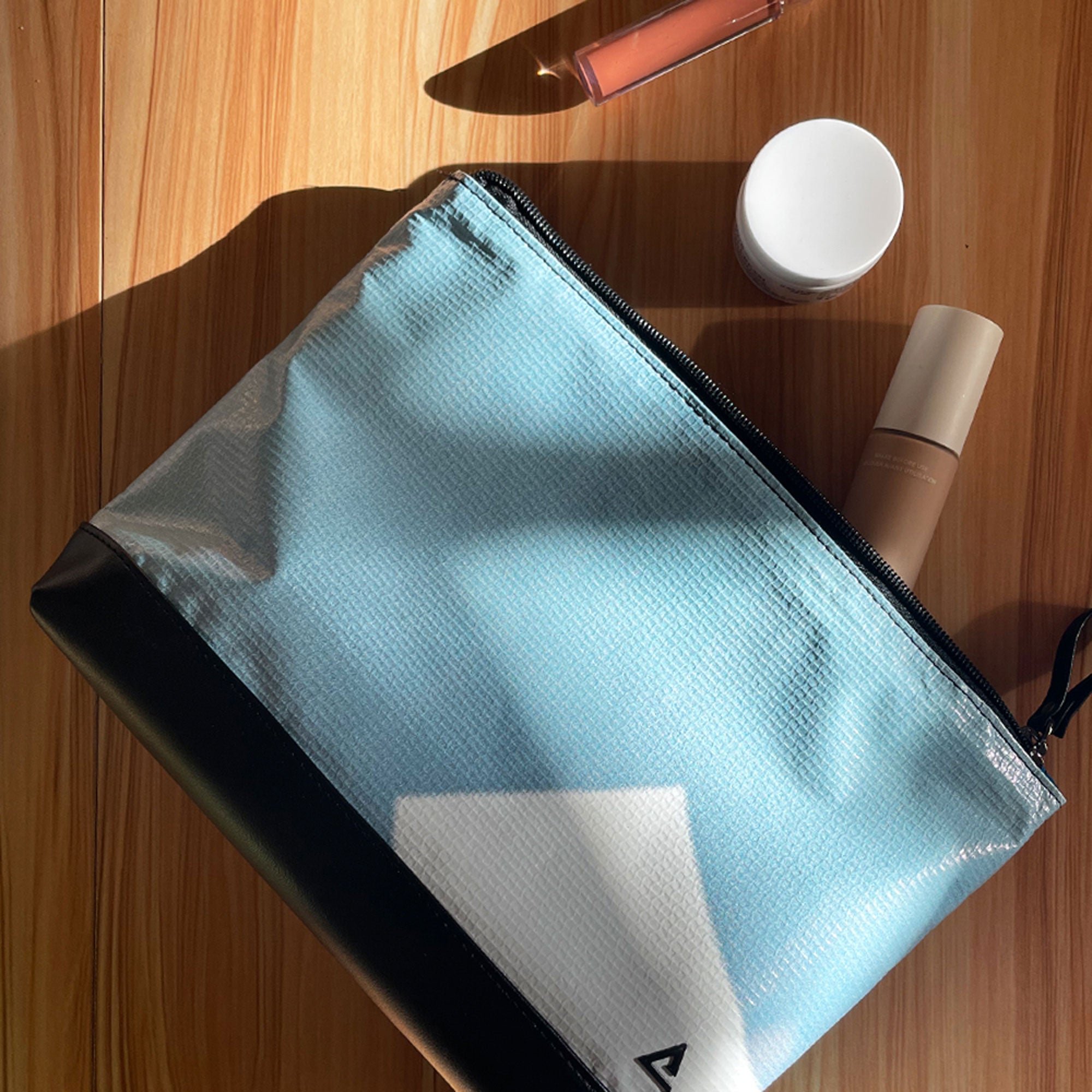 Frankie Pouch in Cool Colorway - Repurposed Billboard Vinyl