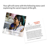 Story card explaining the impact of the scarf