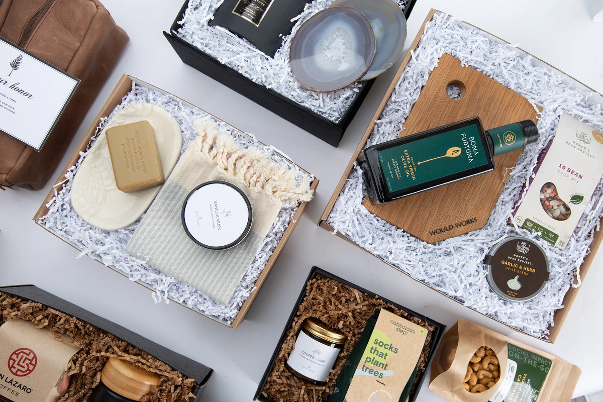 Curated gift boxes full of impactful gifts