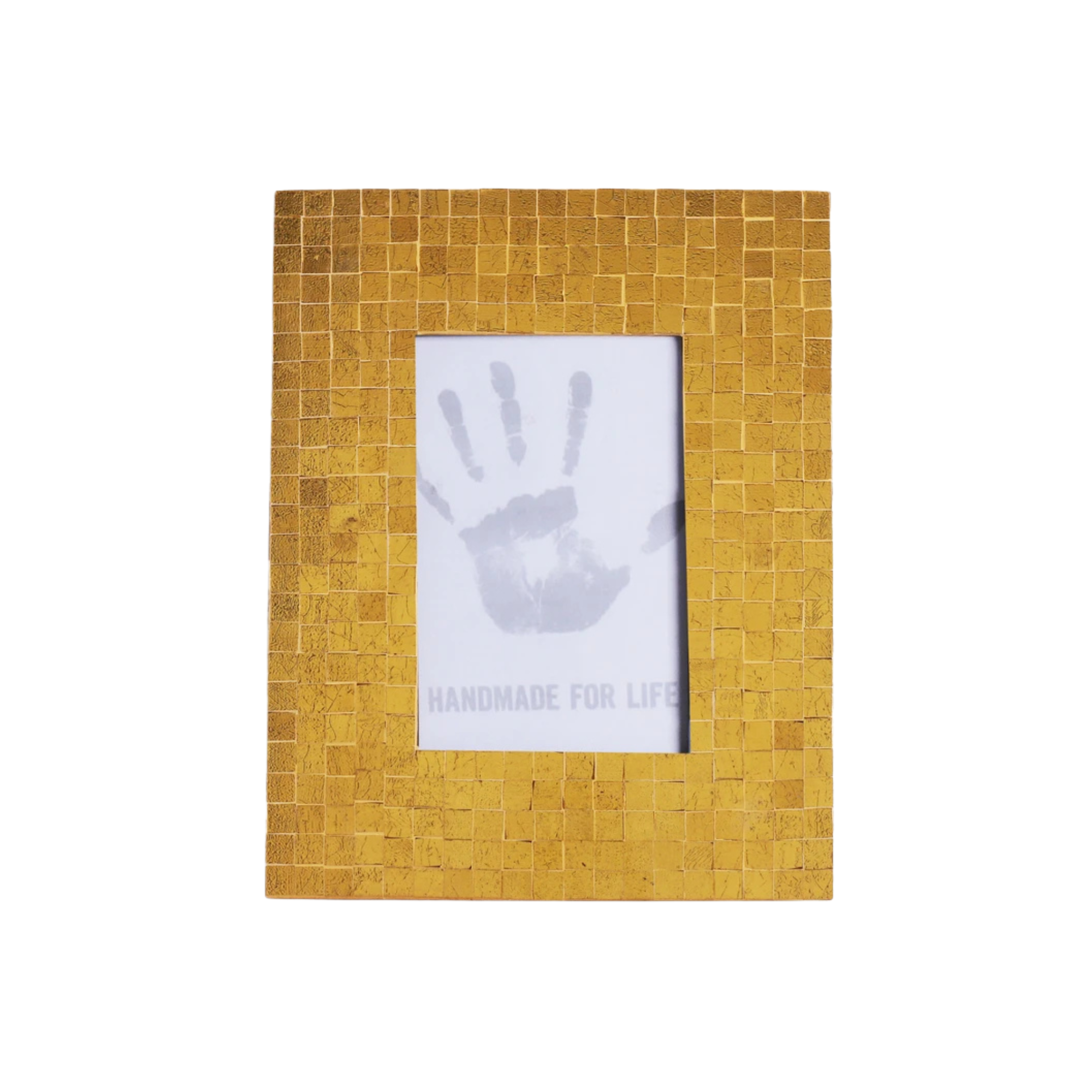 Glass Mosaic Photo Frame in Golden Harmony