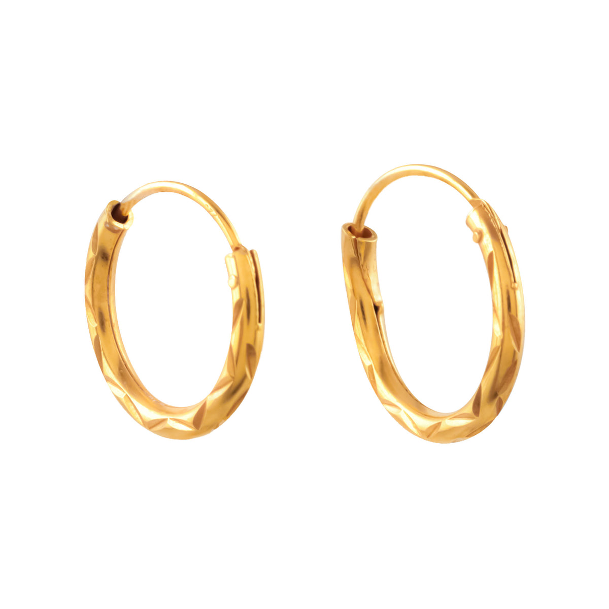 Hand Crafted Hoop Earrings - Gold-Plated