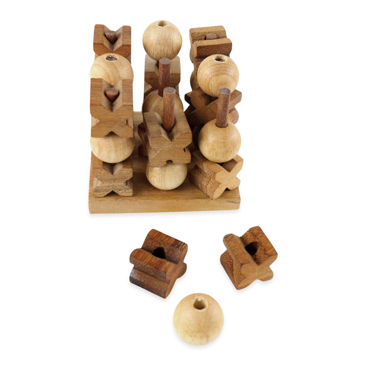 Hand Made Wood Game Tic-Tac-Toe from Thailand