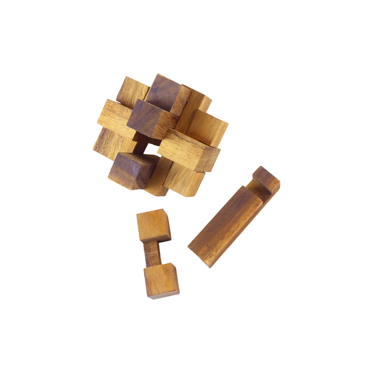Diamond Cube - a Handmade Wood Puzzle Game Geometric from Thailand