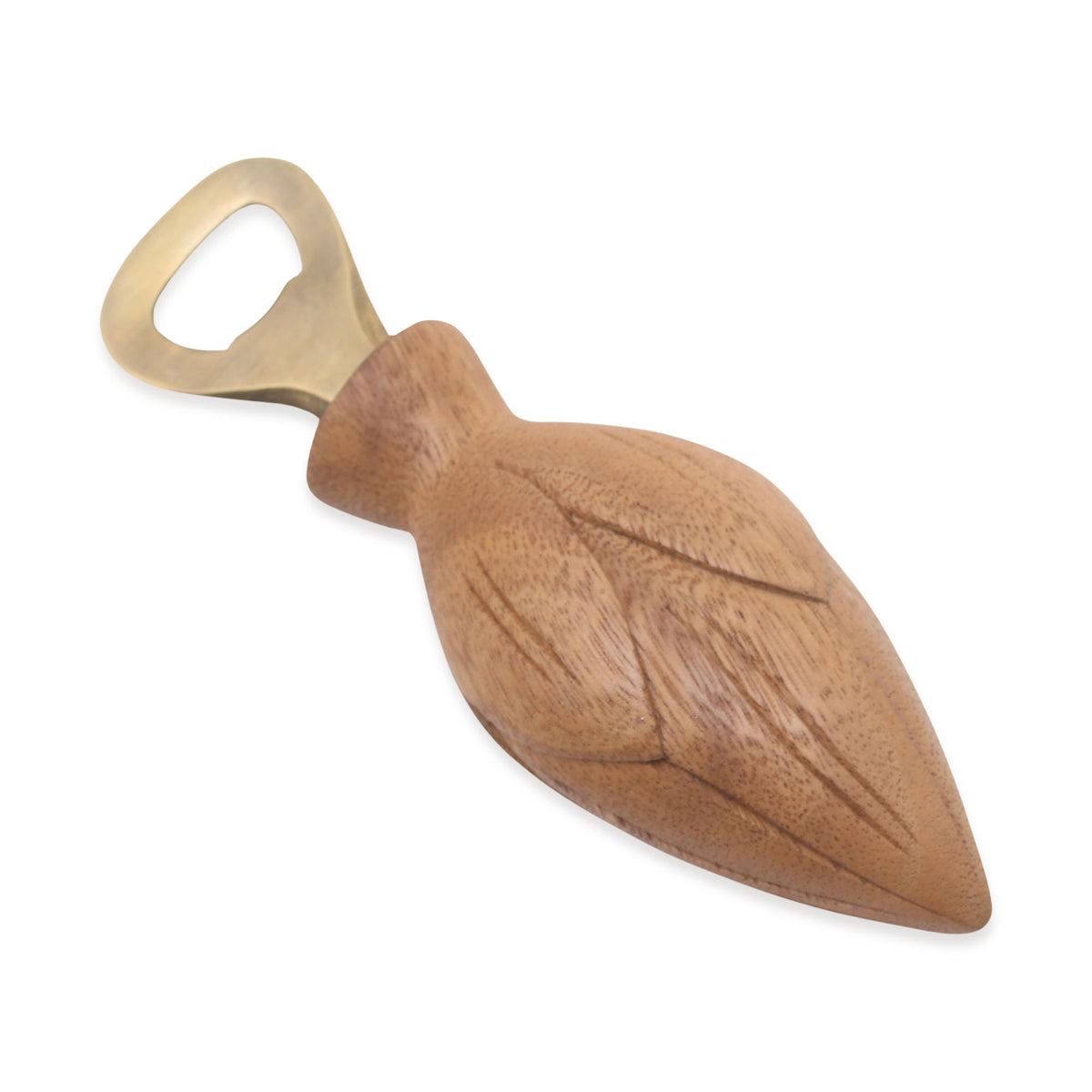 Handcrafted Wood Lotus Bottle Opener in Brown from Bali
