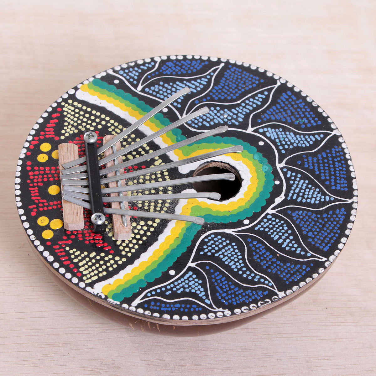 Handmade Coconut Shell and Wood Kalimba Thumb Piano
