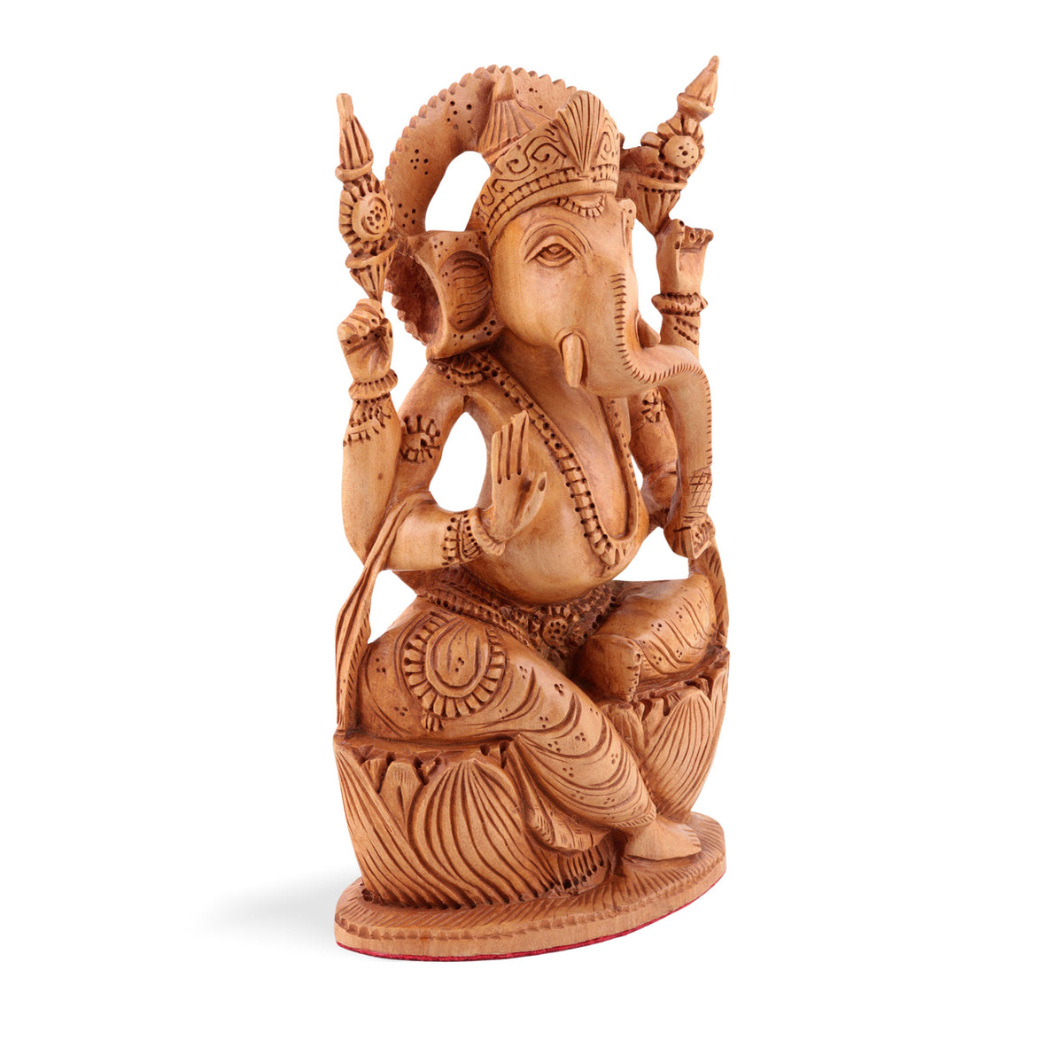 Side Profile Handmade Sculpture of Ganesha - Made with Kadam Wood
