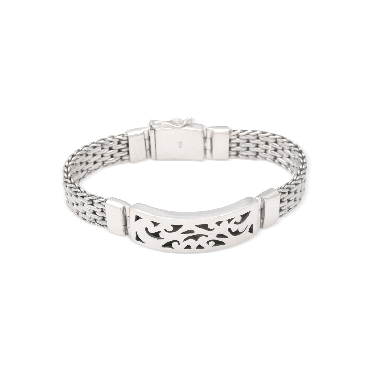 Balinese Hero - Handmade Men's Sterling Silver Link Bracelet