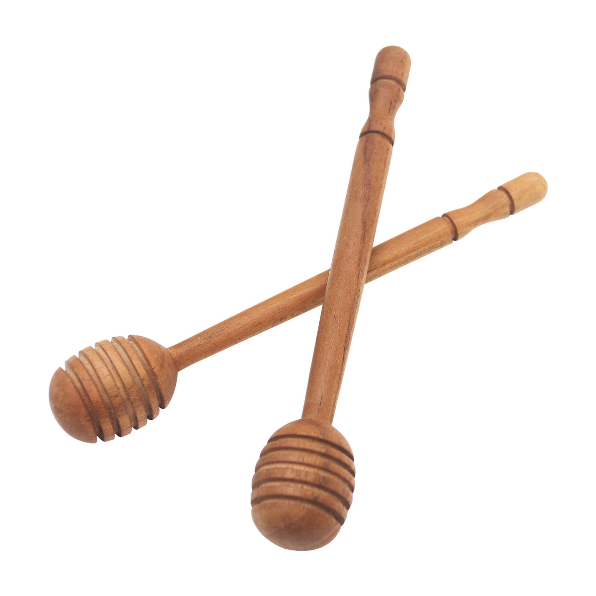 A Pair of Handmade Teak Wood Honey Dippers from Bali