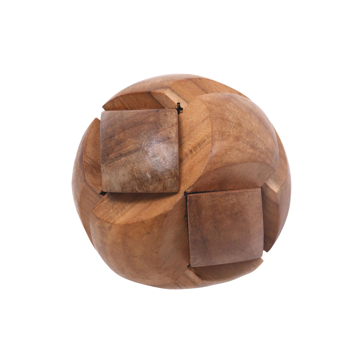 Tennis Ball - a Handmade Teak Wood Round Puzzle from Indonesia