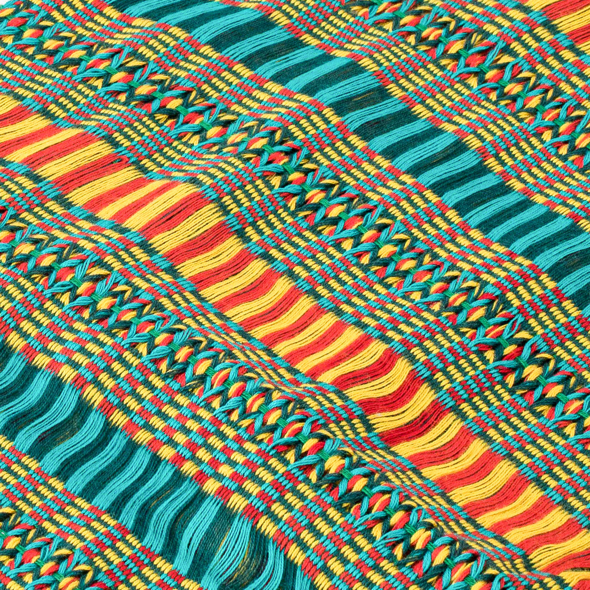 Beach Stripes - Handwoven Striped Cotton Poncho from Guatemala