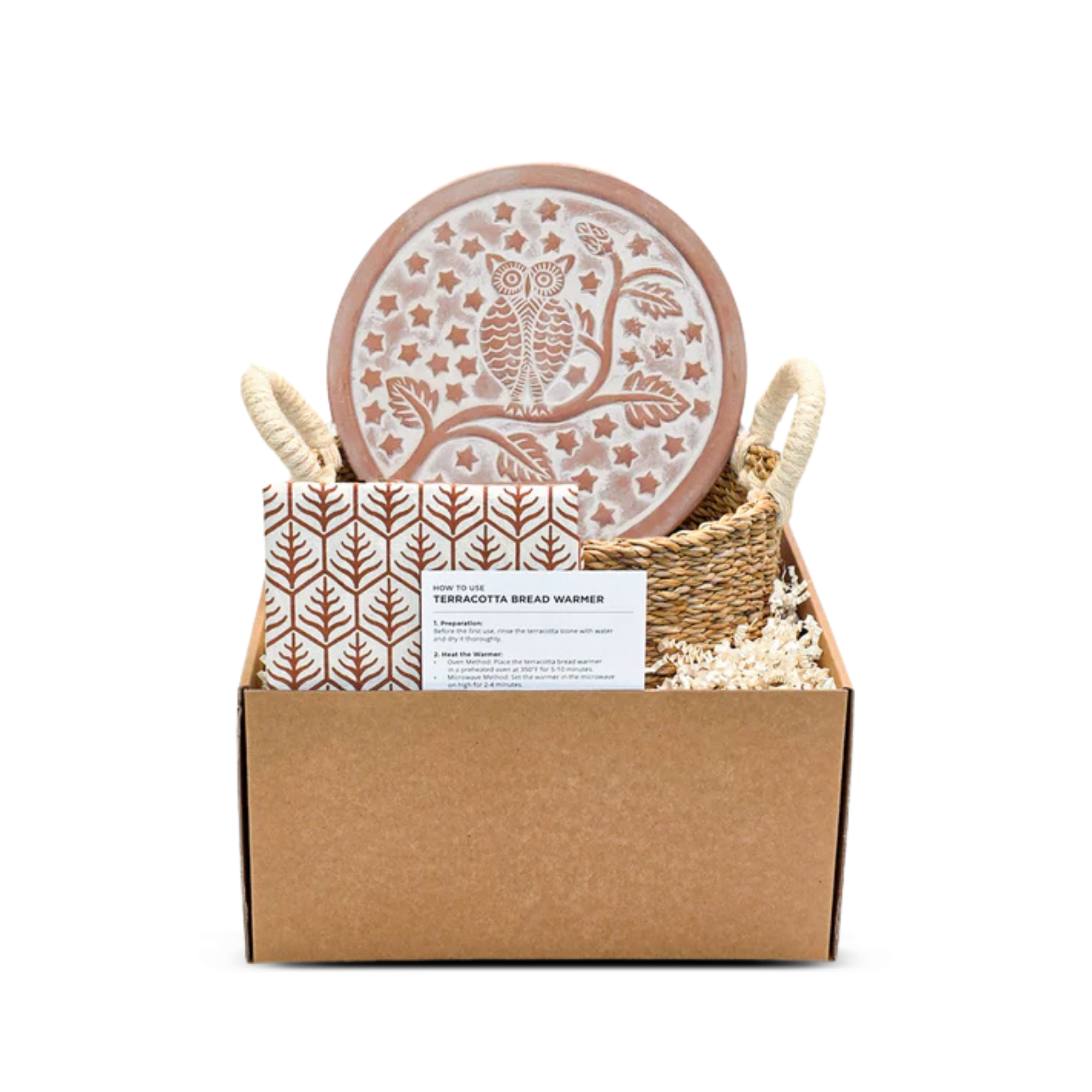 Bread Warmer & Basket with Tea Towel Round Gift Set