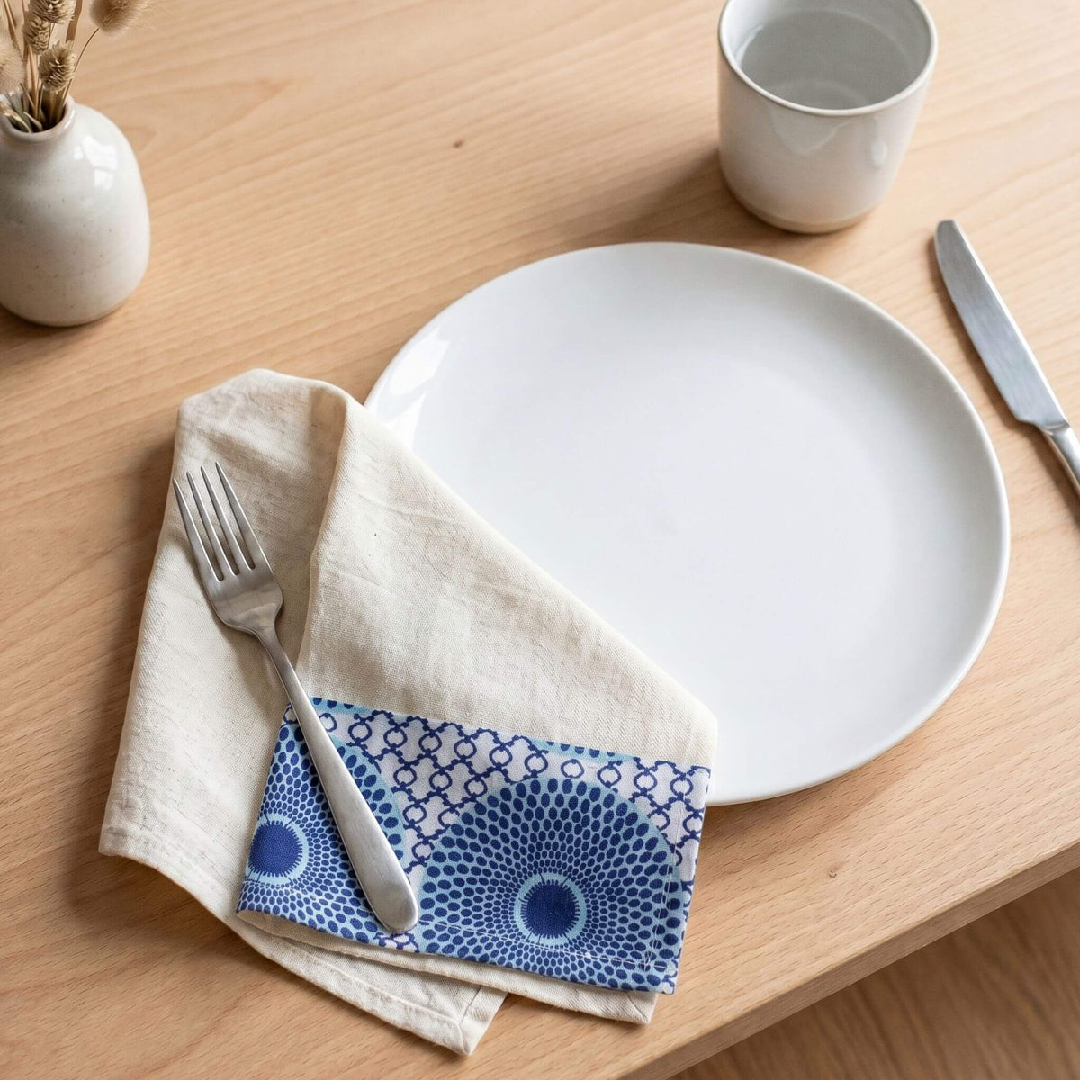 Kitenge Trim Cotton Napkin Set