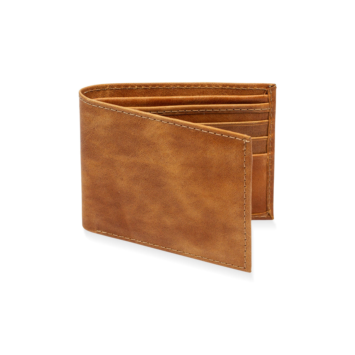 Leather Billfold Wallet in Honey Brown - Made with 100% Genuine Leather